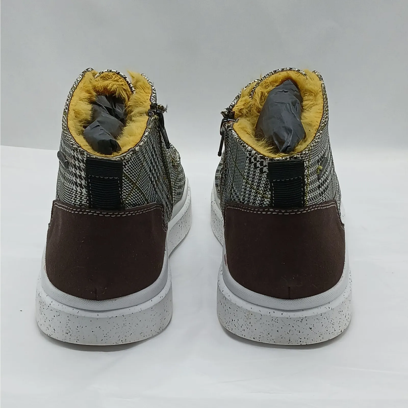 Josef Seibel Romika Sneaker Boots Women's 41(US 10.5) Houndstooth Plaid Preppy Brown - Image 3