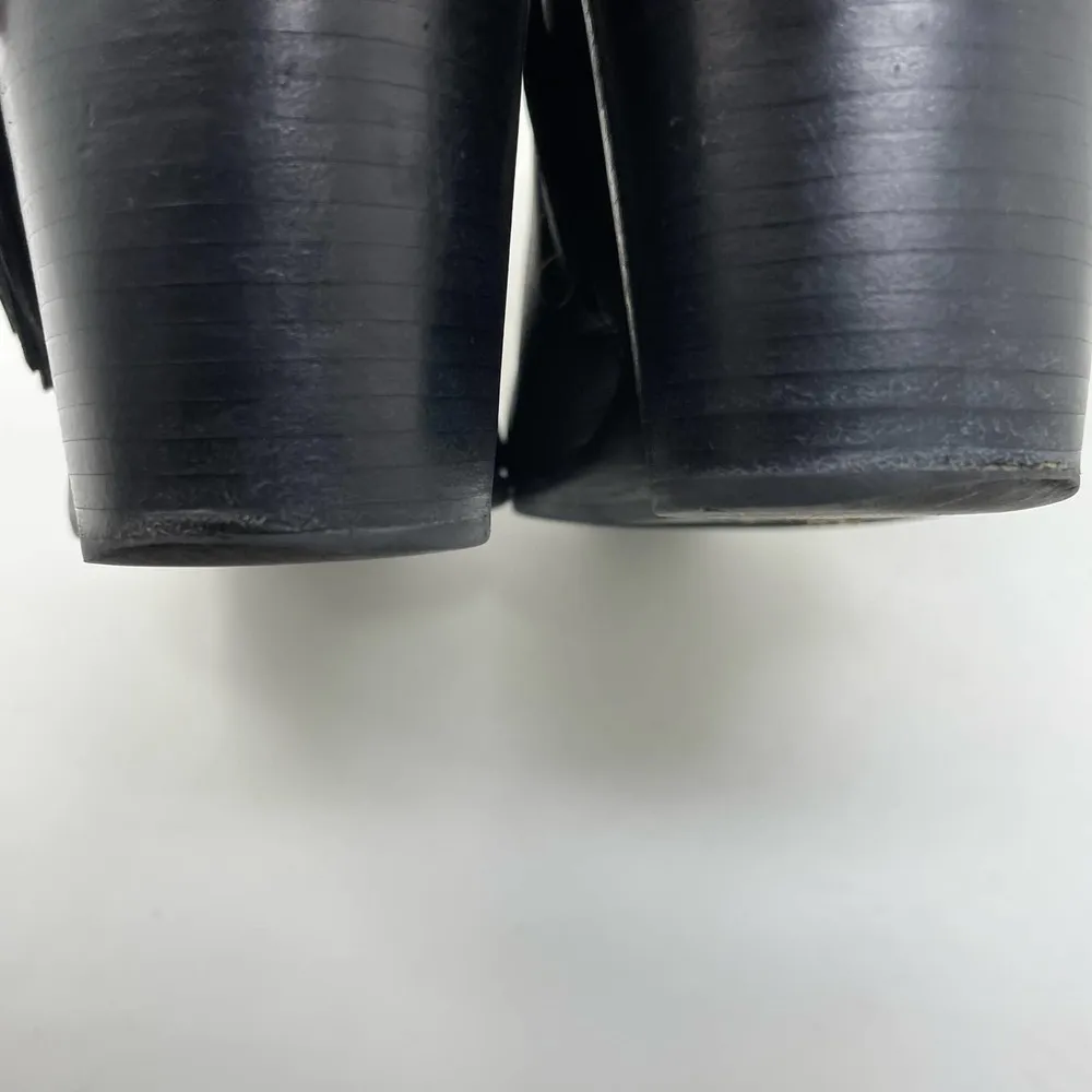 See by Chloe Fringe Ankle Boot size 40 Black Wedge Bootie - Image 13