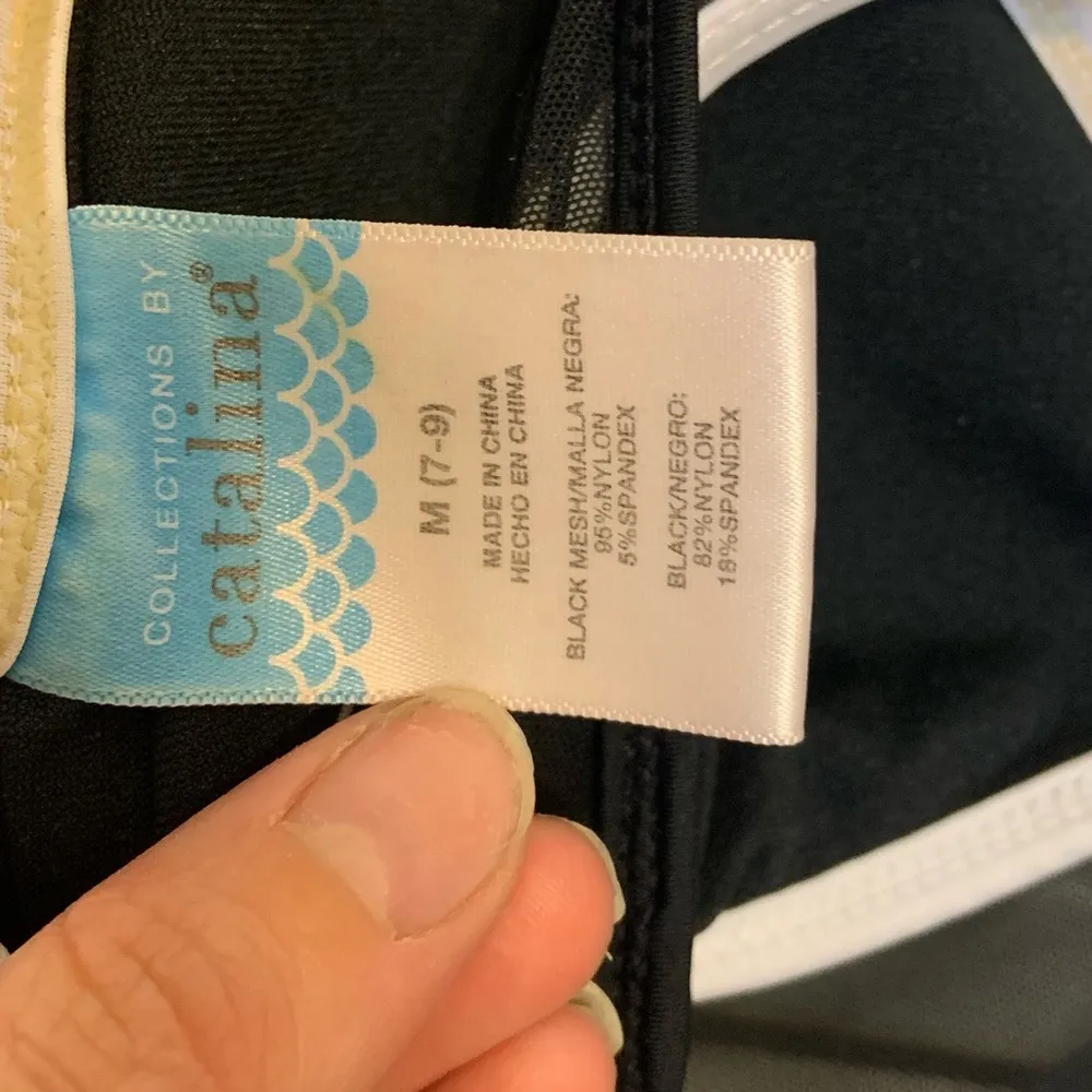 Collections by Catalina 8-10 Black strap mesh top - Image 5