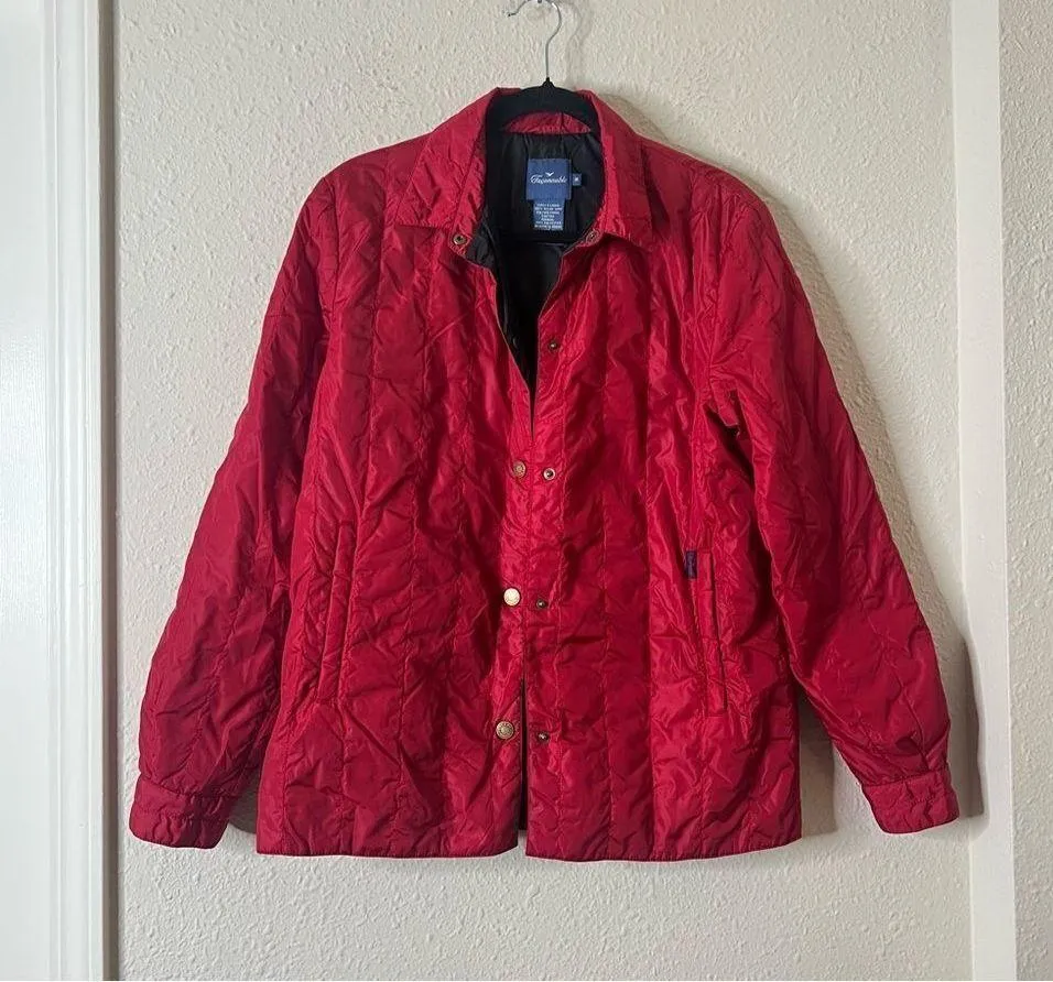 Faconnable Lightweight Quilted Jacket in Red Size Medium - Image 3