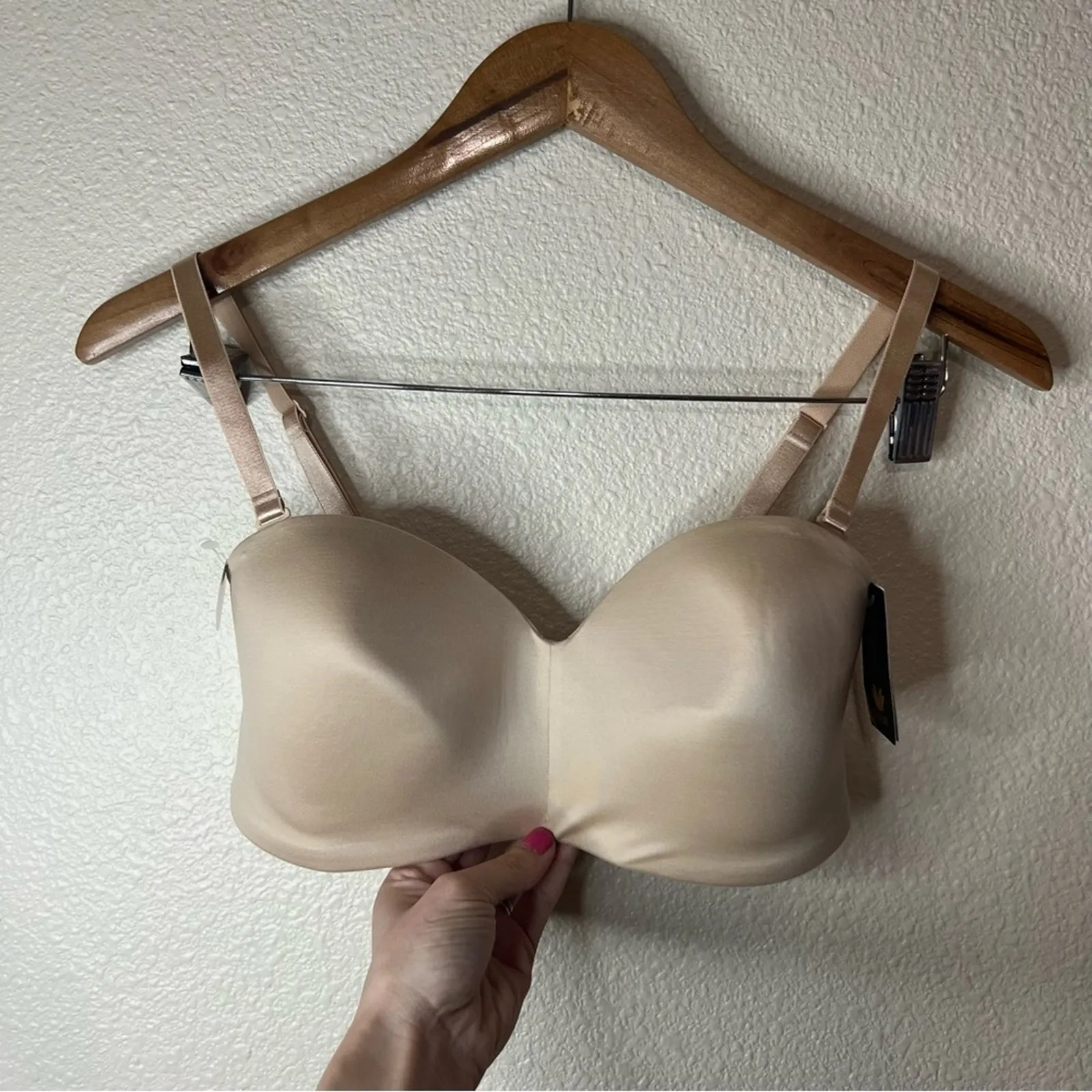 Wacoal 854372 Tan Nude Staying Power Strapless Wire Free Bra NEW 32D - Image 2