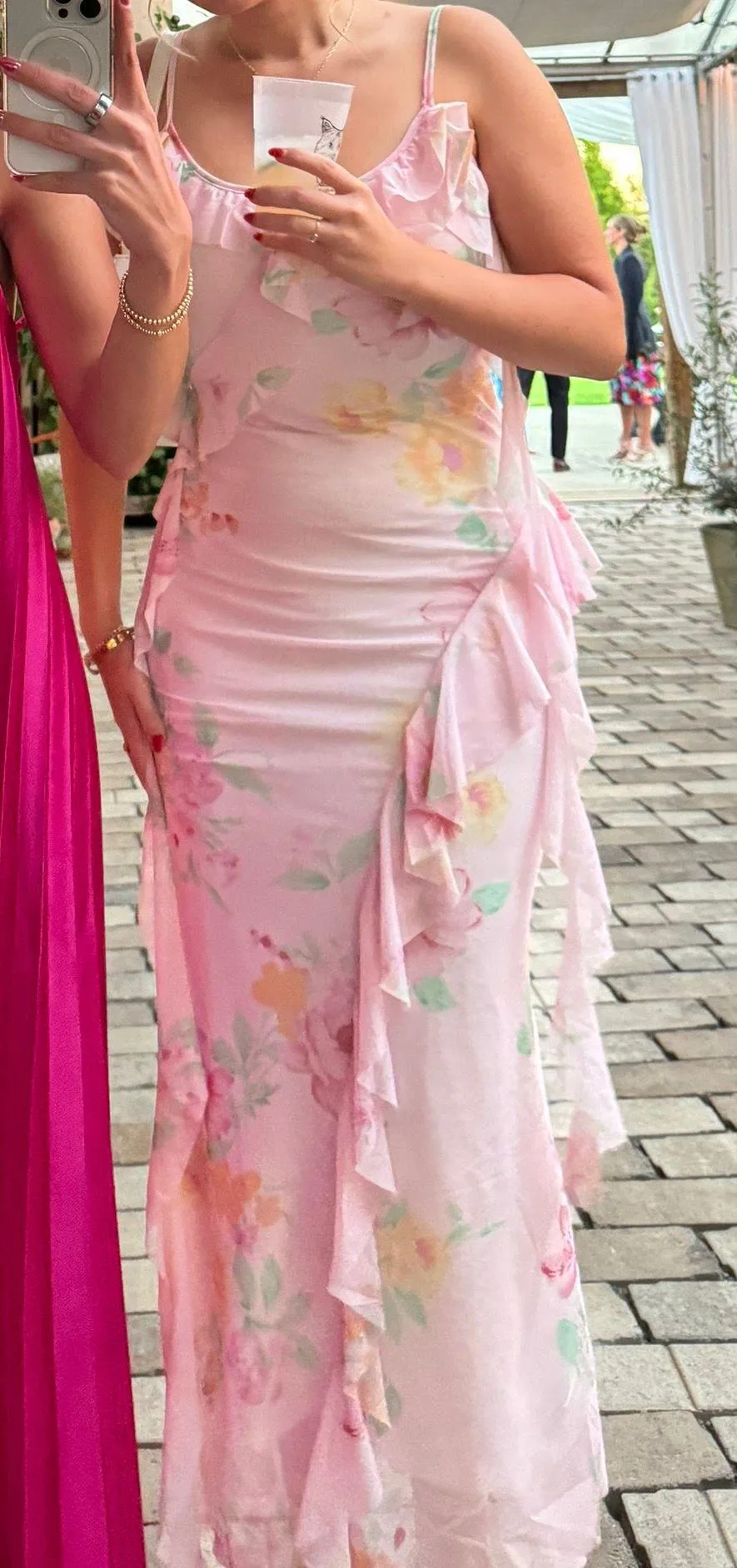 Pink Floral Maxi Dress - Image 3