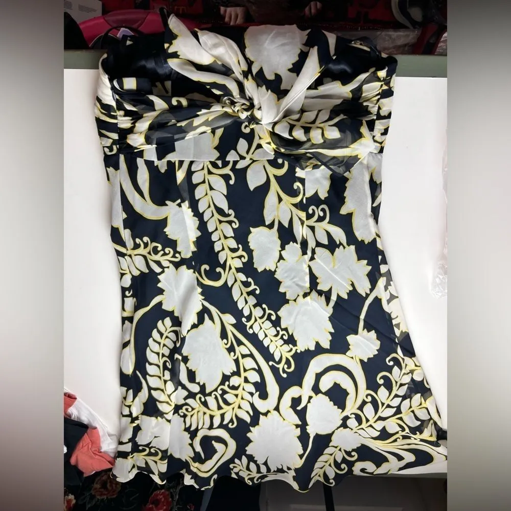 Ann Taylor Silk Strapless Dress Floral Empire Line Summer Party Wedding Guest - Image 12