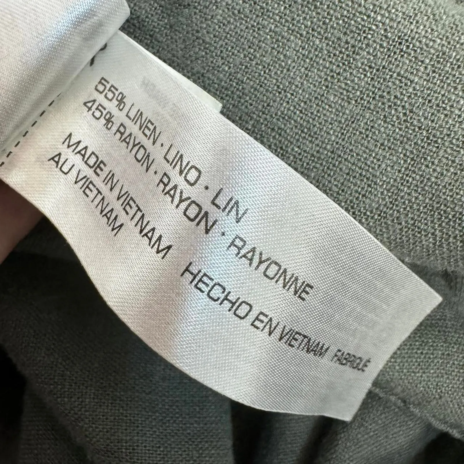 Linen Blend Indie Sleaze Army Jacket Linen Blend Green  size XS Model Off Duty - Image 6