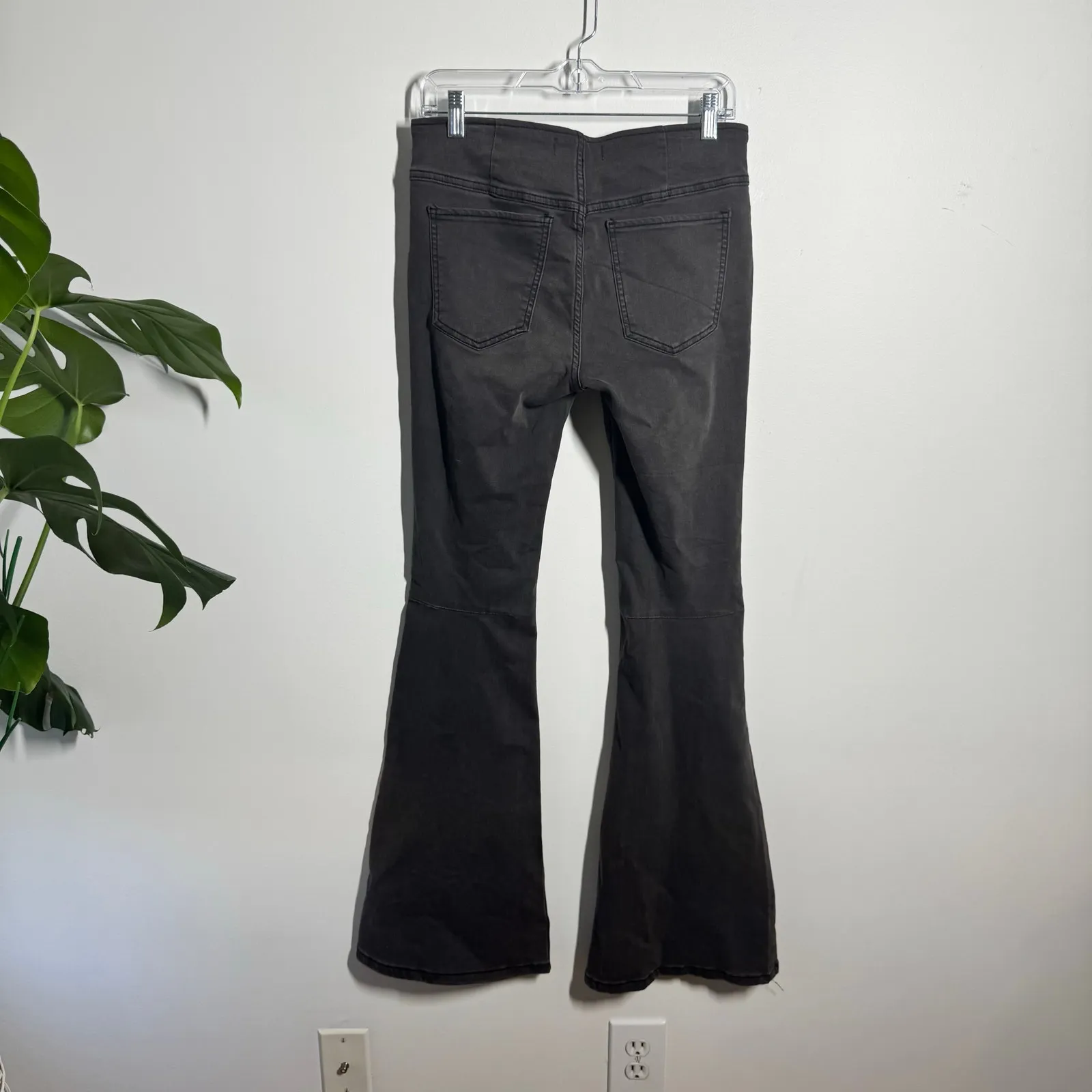 Free People We The Free Penny Pull On Jean Women 28 Charcoal Gray Flair Leg Boho - Image 2