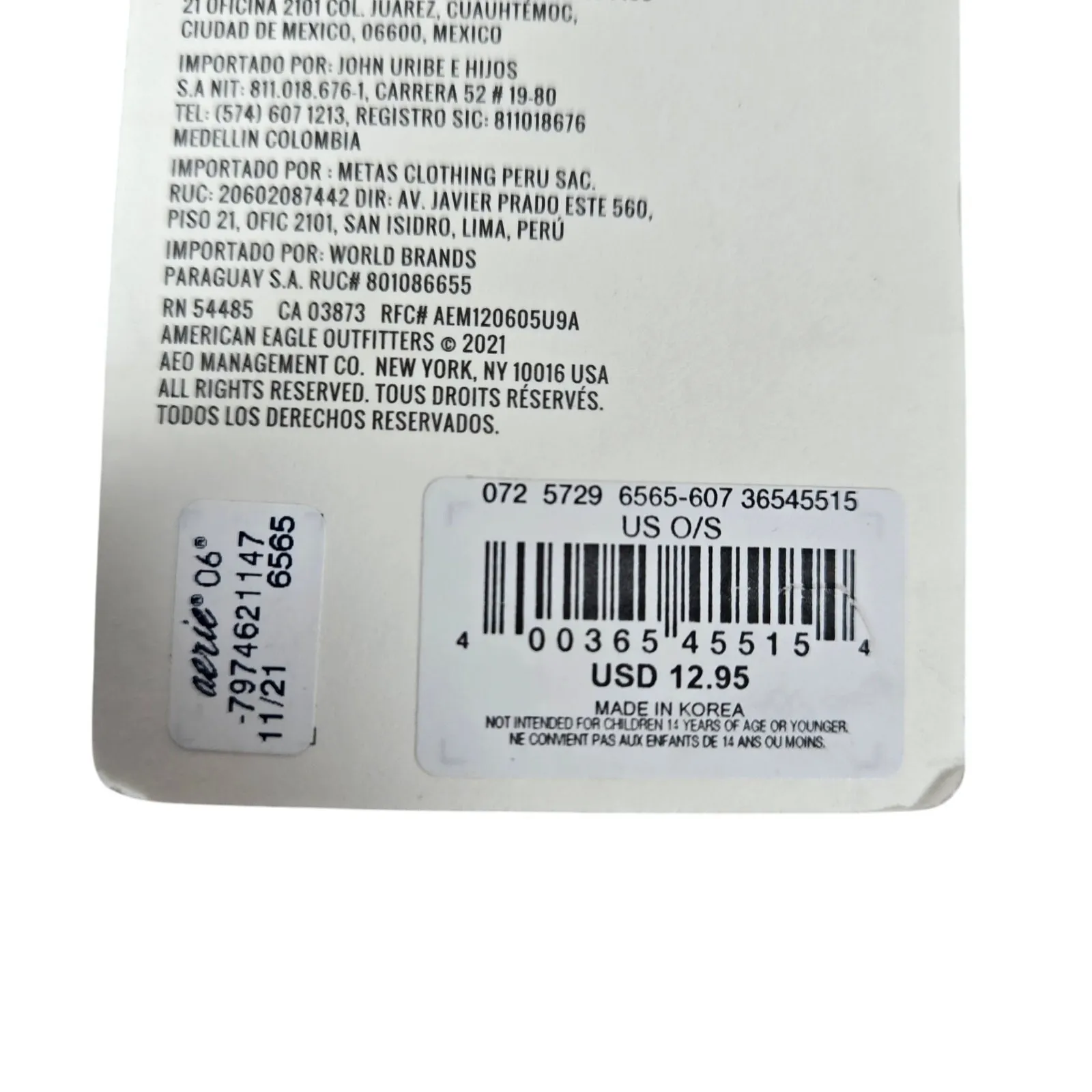 Aerie Crew‎ Socks Red White Gingham Plaid Cotton Blend Casual Comfort Size OS - Image 5