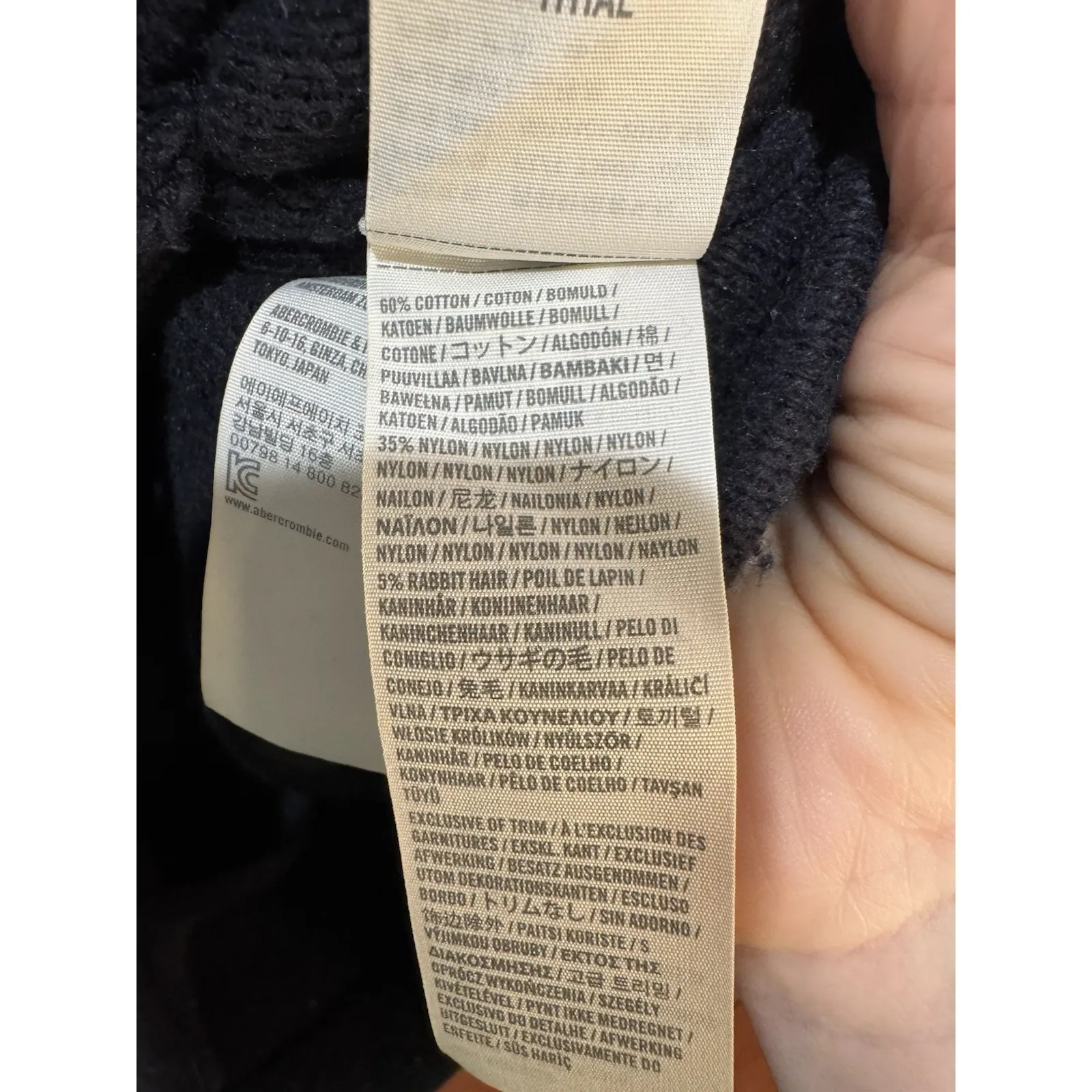 VINTAGE Abercrombie & Fitch Women Sweater S Blue‎ Varsity Cardigan Logo Y2K - Image 6