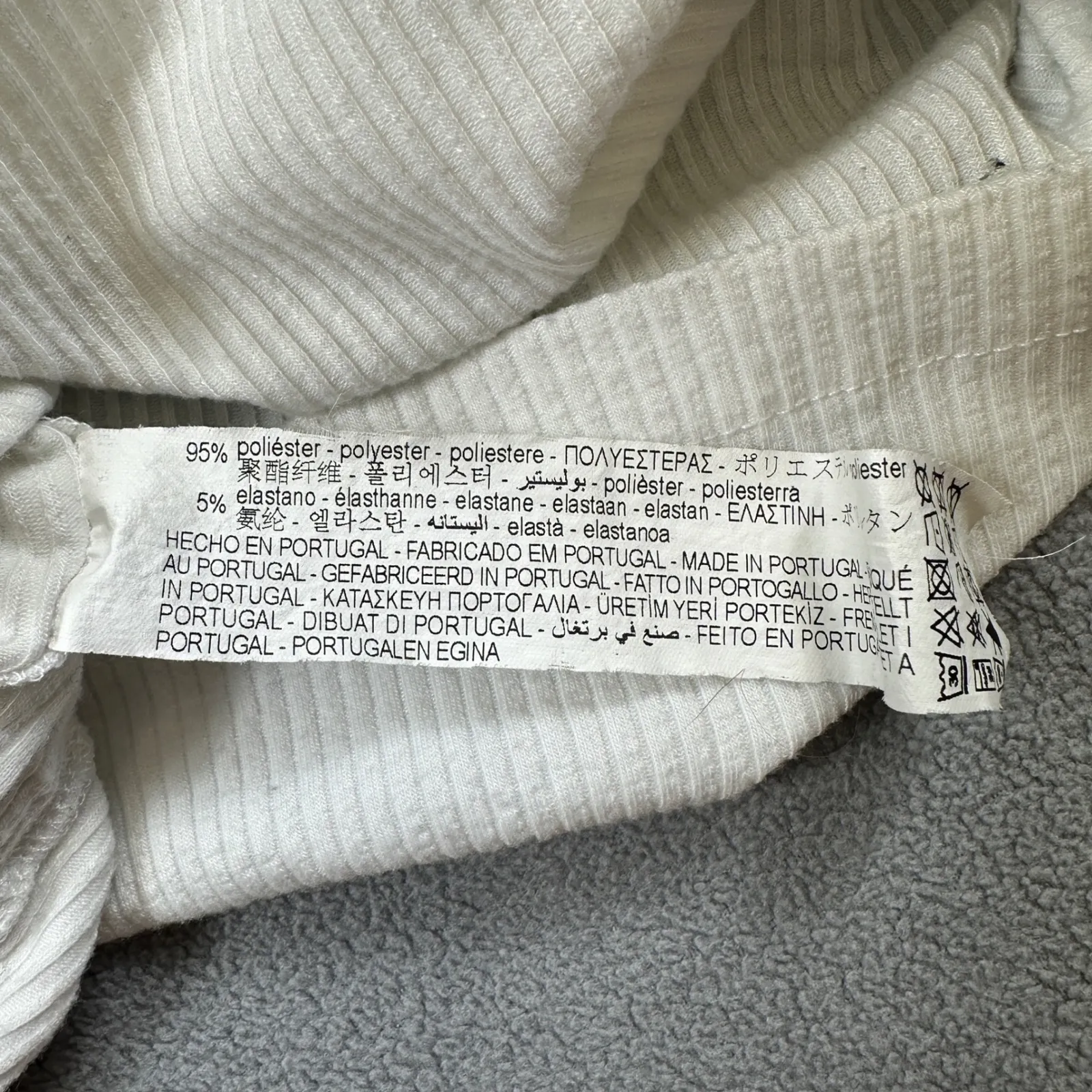 Zara Tank Top Womens S White Ribbed Mock Neck Sleeveless Ruched Drawstring Top - Image 6