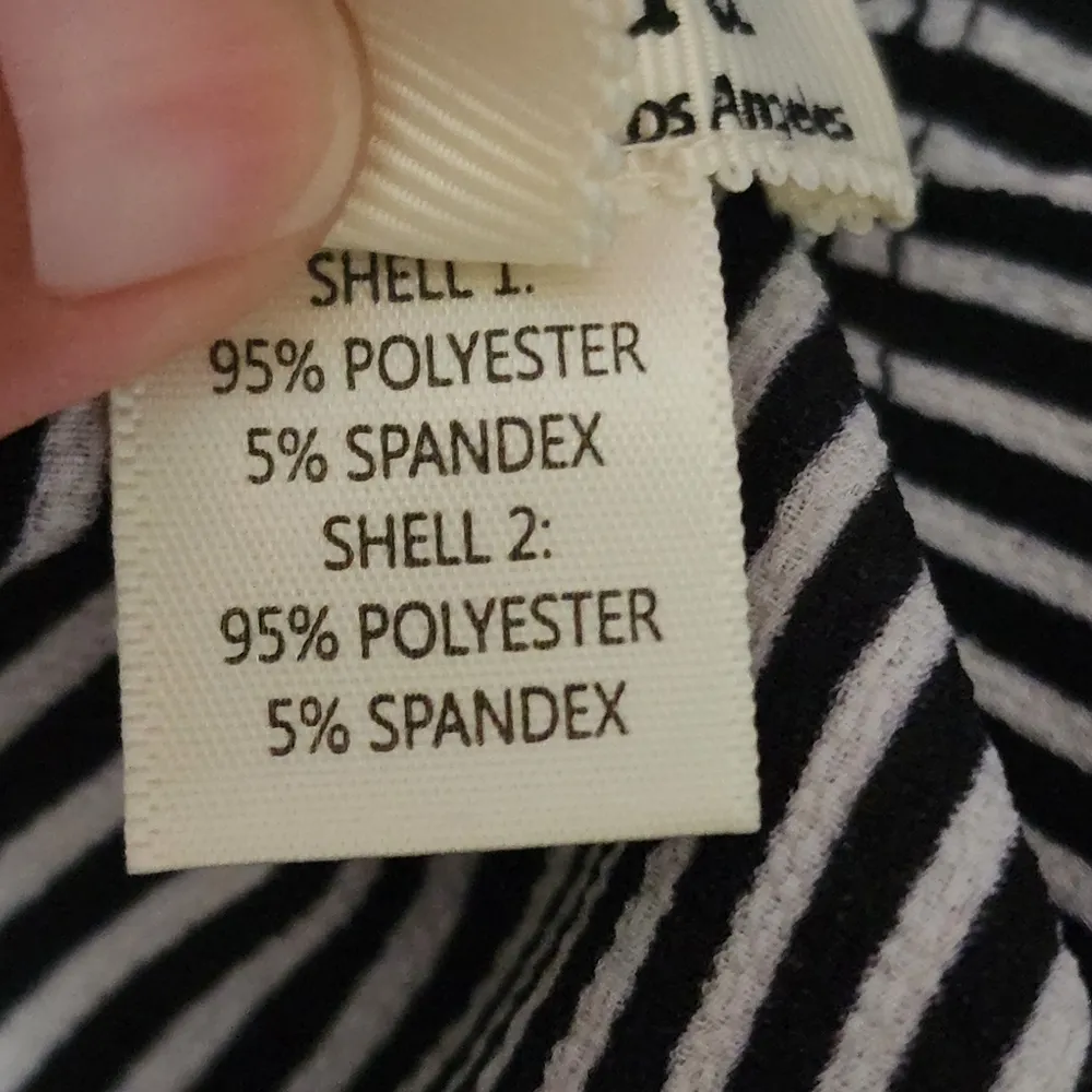 Monteau black cream striped keyhole jumpsuit size medium - Image 7