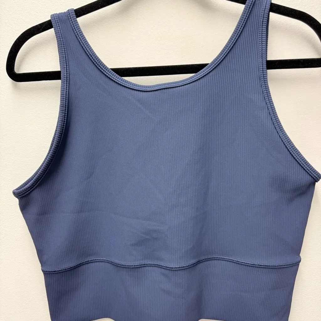 Lululemon Power Pivot Ribbed Tank Top, Night Sea Blue | Size 8 - Image 4
