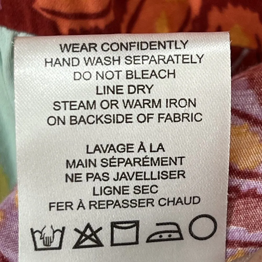 Anthropologie Omika Dress M Red Orange Floral Maxi Boho Tiered Tassel Pockets - Image 12