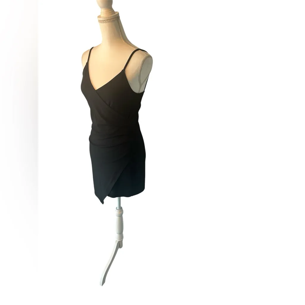 “Black Slip Dress with Side Slit – Minimalist Little Black Dress” - Image 6