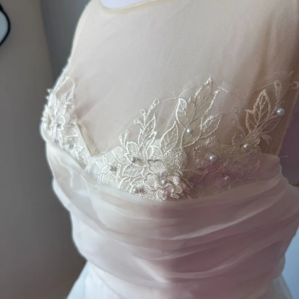 Lulus Yours for Eternity White Organza Embroidered Pleated Maxi Dress - Image 6