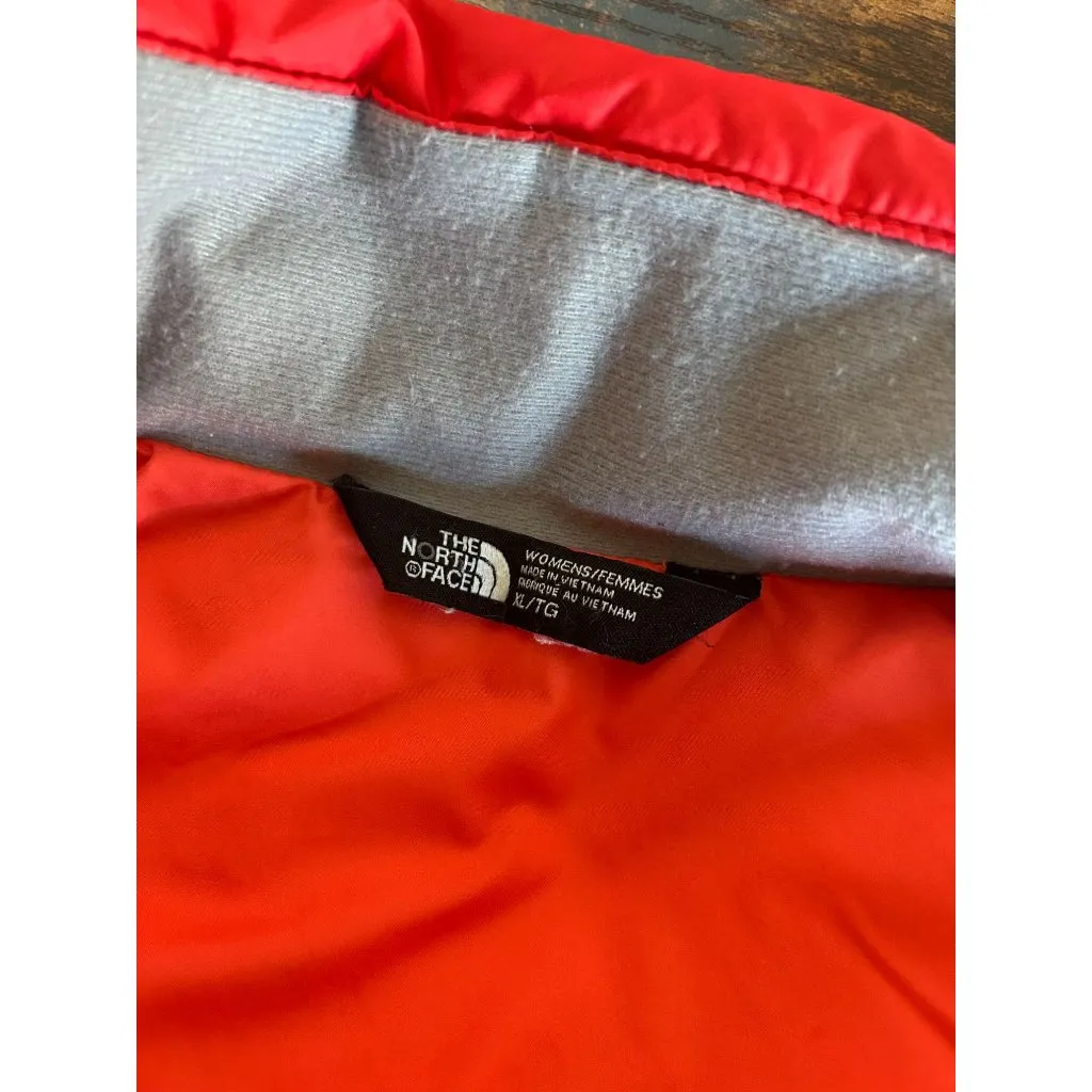 The North Face Coral Red Puffer Zip Up Jacket - Image 5