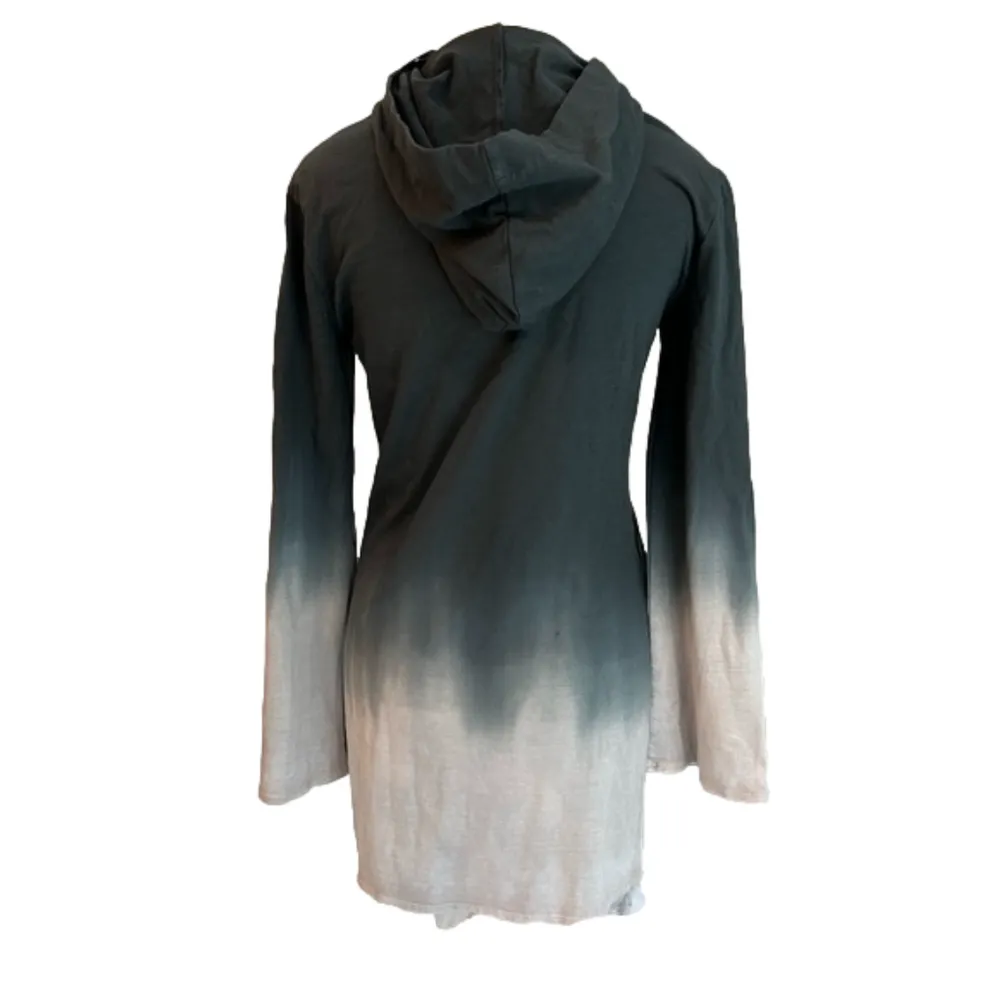 Bebe Hana Metallic Dip Dyed Hoodie Dress, Black/Gray, size XS NWT - Image 6