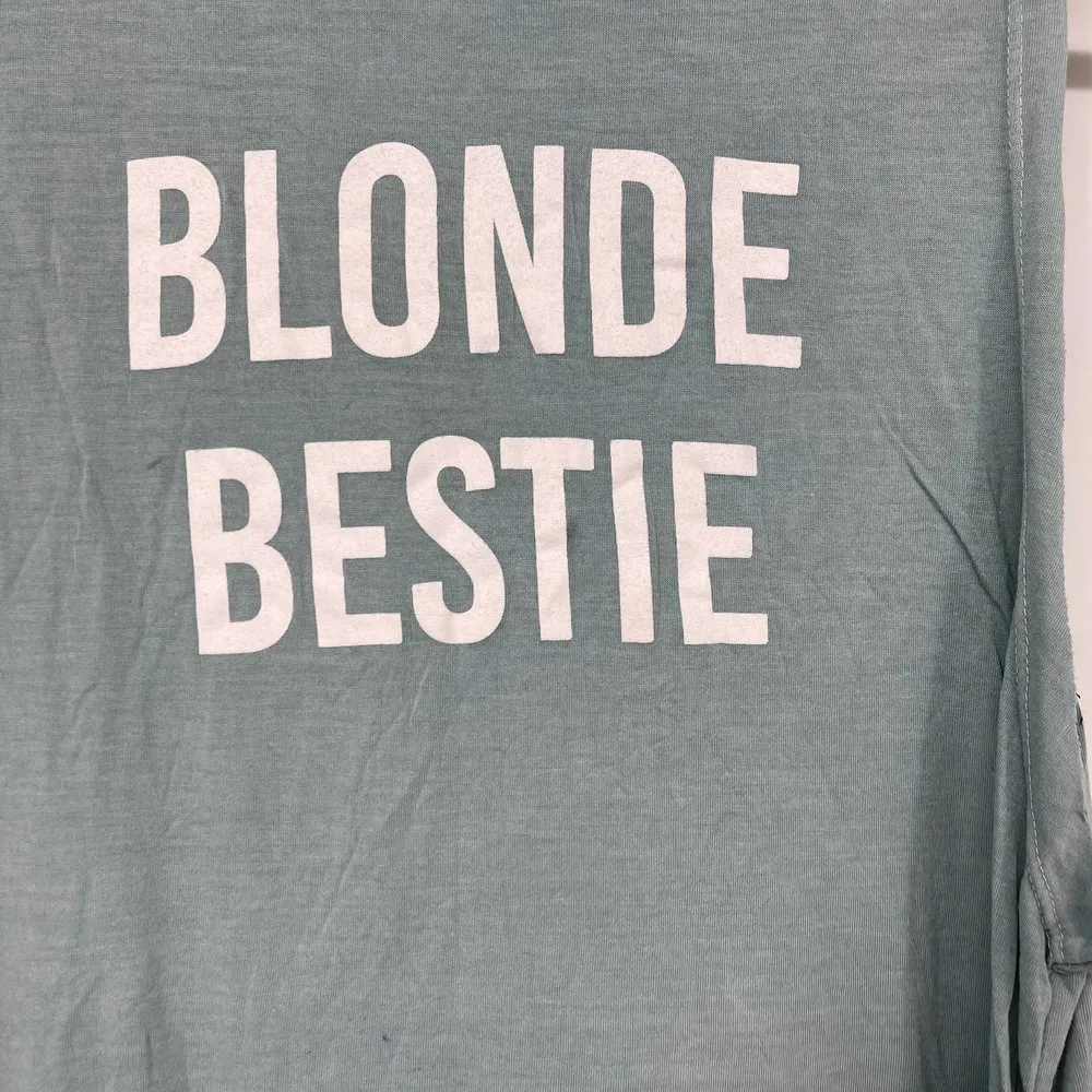 SHOW ME YOUR MUMU MELLOW “BLONDE BESTIE” BLUE LONG TANK TOP LARGE - Image 3