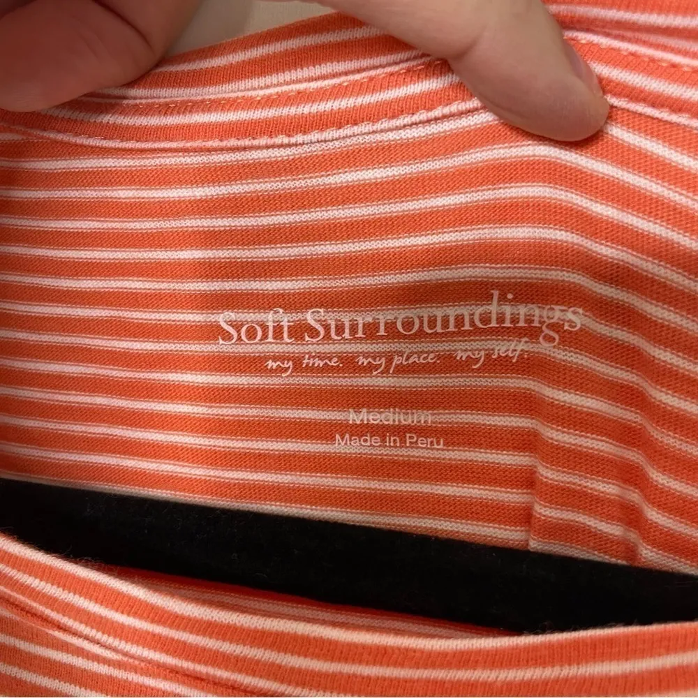 Soft Surroundings Blouse Women Long Sleeve Stripe Pima Cruise Shirt 713 - Image 7