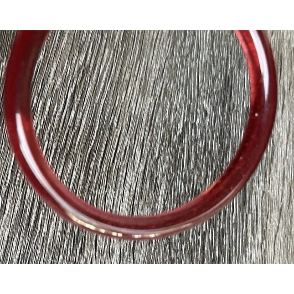 Vintage Red Roman Glass Bangle Bracelet women’s sz 8.5” Quality Bracelet - Image 5