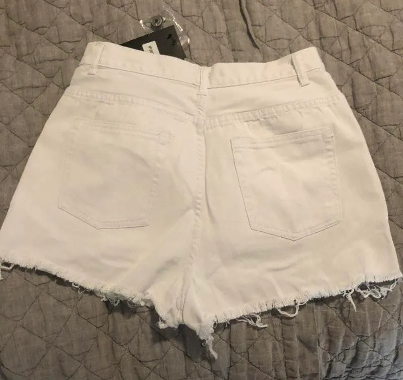 Boutique High Waisted White Shorts - Image 6