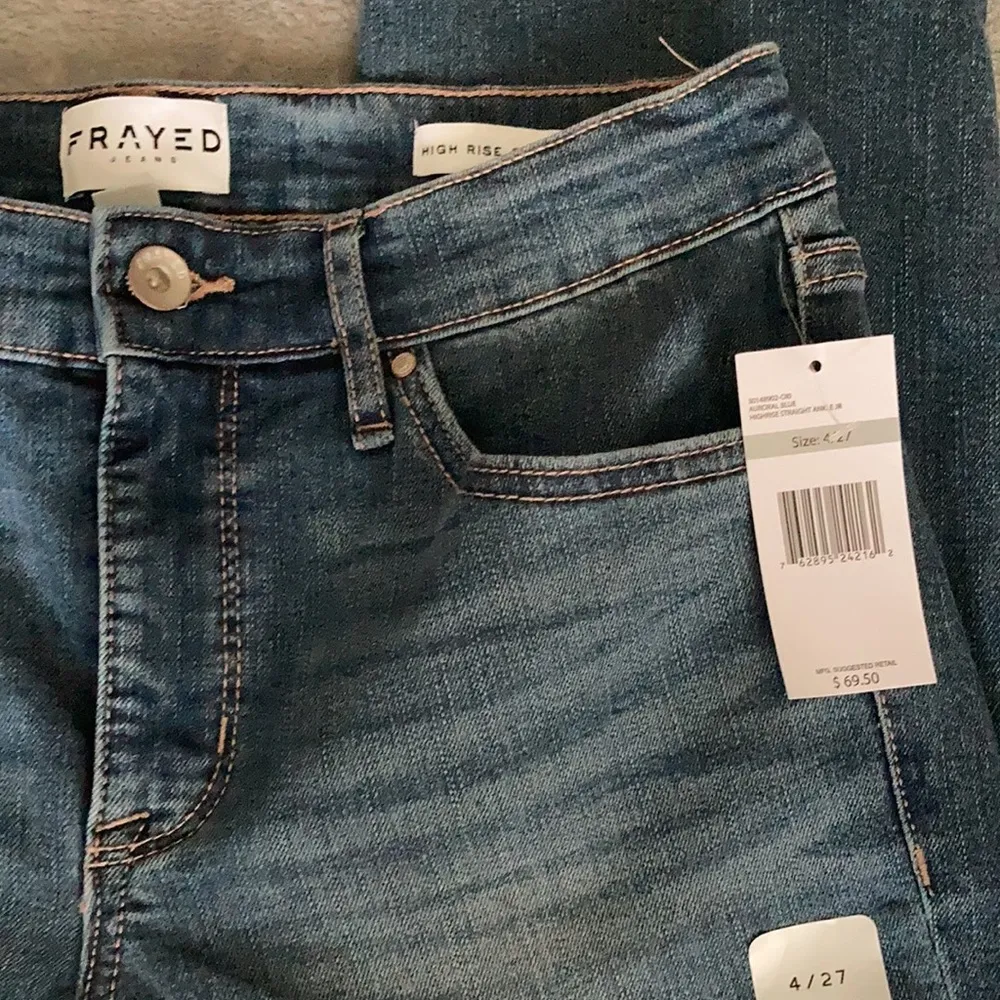 FRAYED Jeans Women’s Size 4 / 27 Frayed High Rise Straight Leg Jeans Blue - Image 2