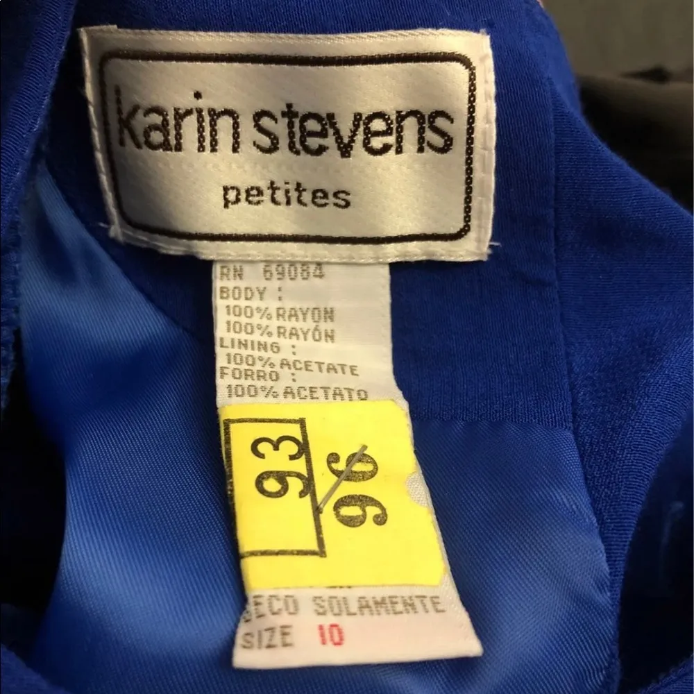 Karin Stevens VINTAGE 90's Blue Embroidered  Dress - Image 12