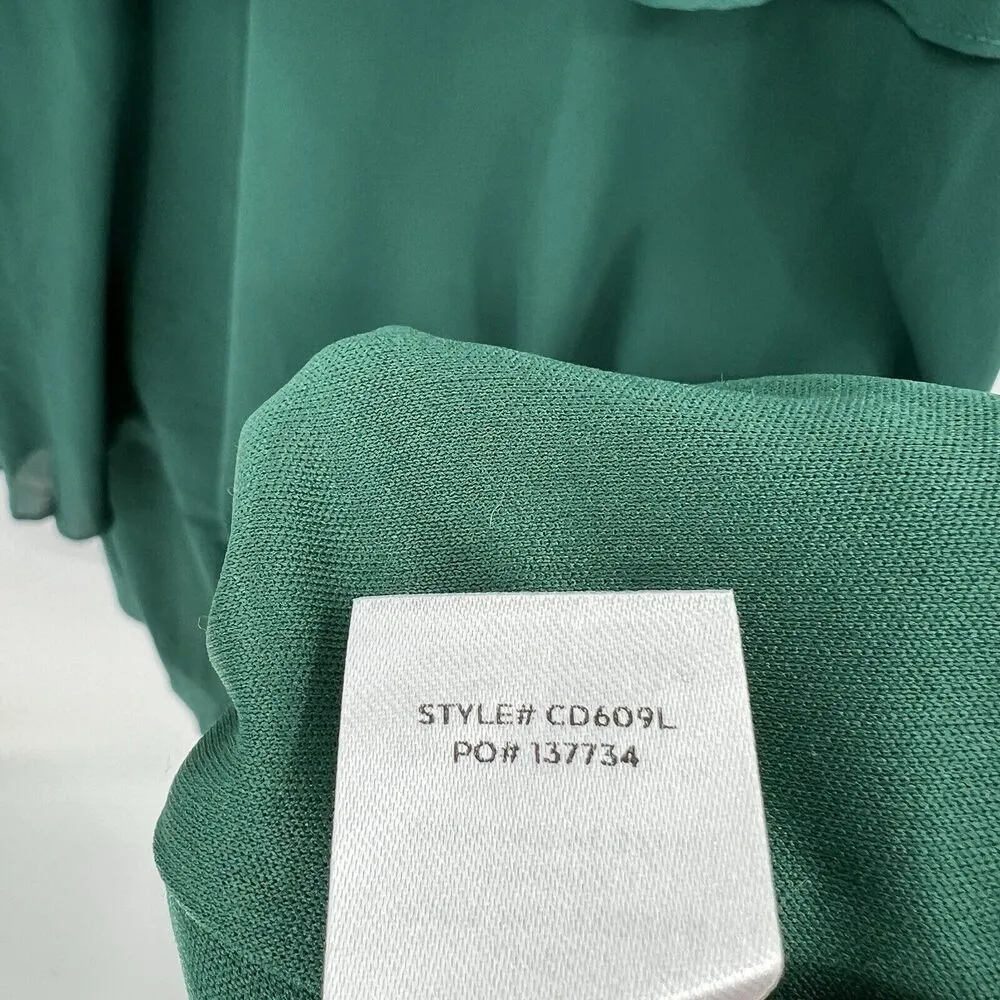 Lulus Celebration Time Emerald Green Sleeveless Tiered Midi‎ Dress Size XS - Image 11