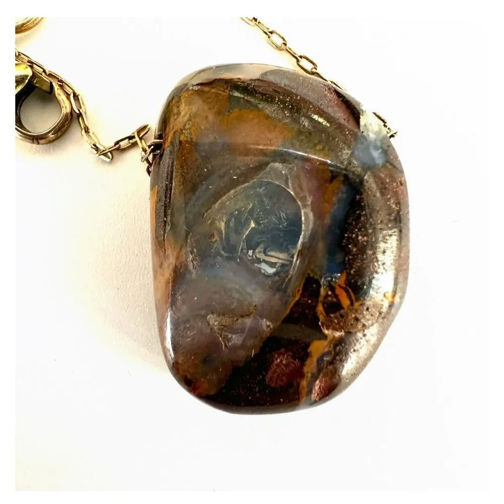 Gold filled boulder opal pendant necklace - Image 9
