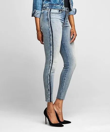 $300  Blue Custom Barbara High Rise Light Wash Jeans In Larkspur ( 28 ) - Image 2