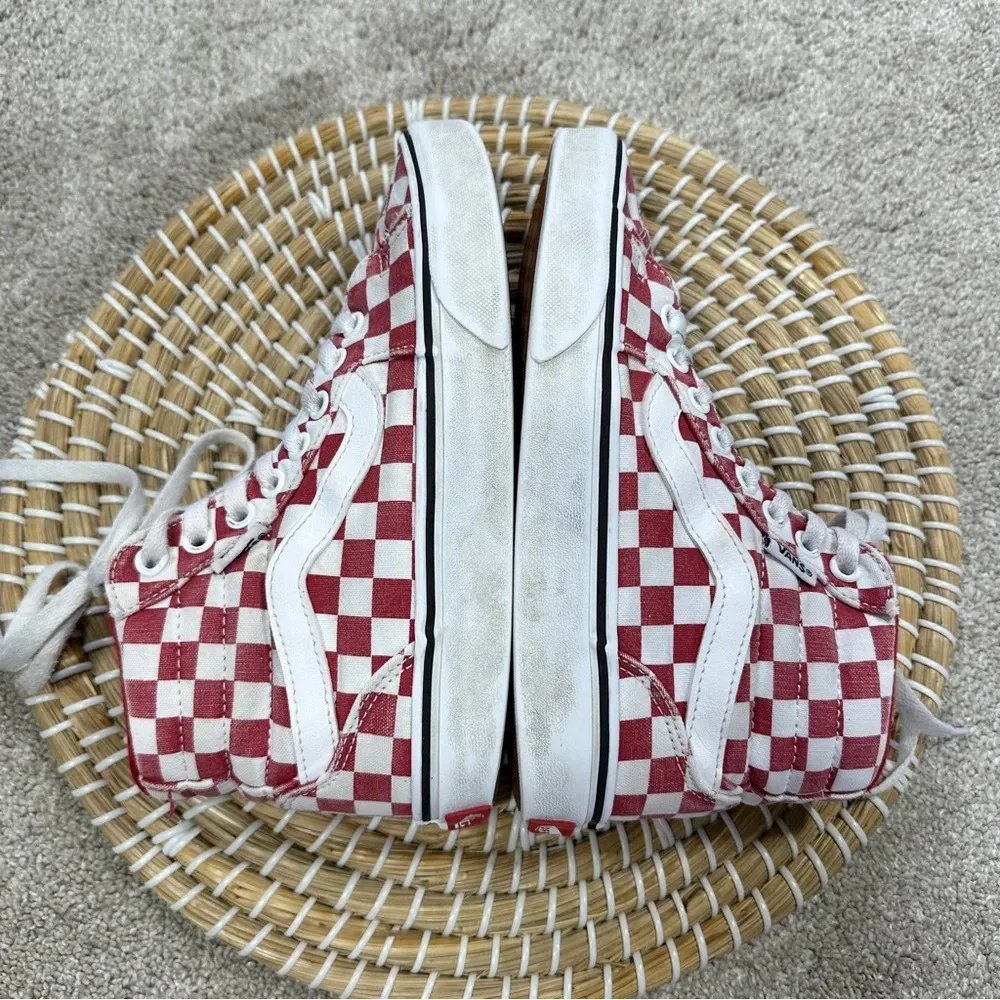 Vans Women’s Filmore High-Top Checkerboard Red Lace Up Sneakers Size 6 - Image 8
