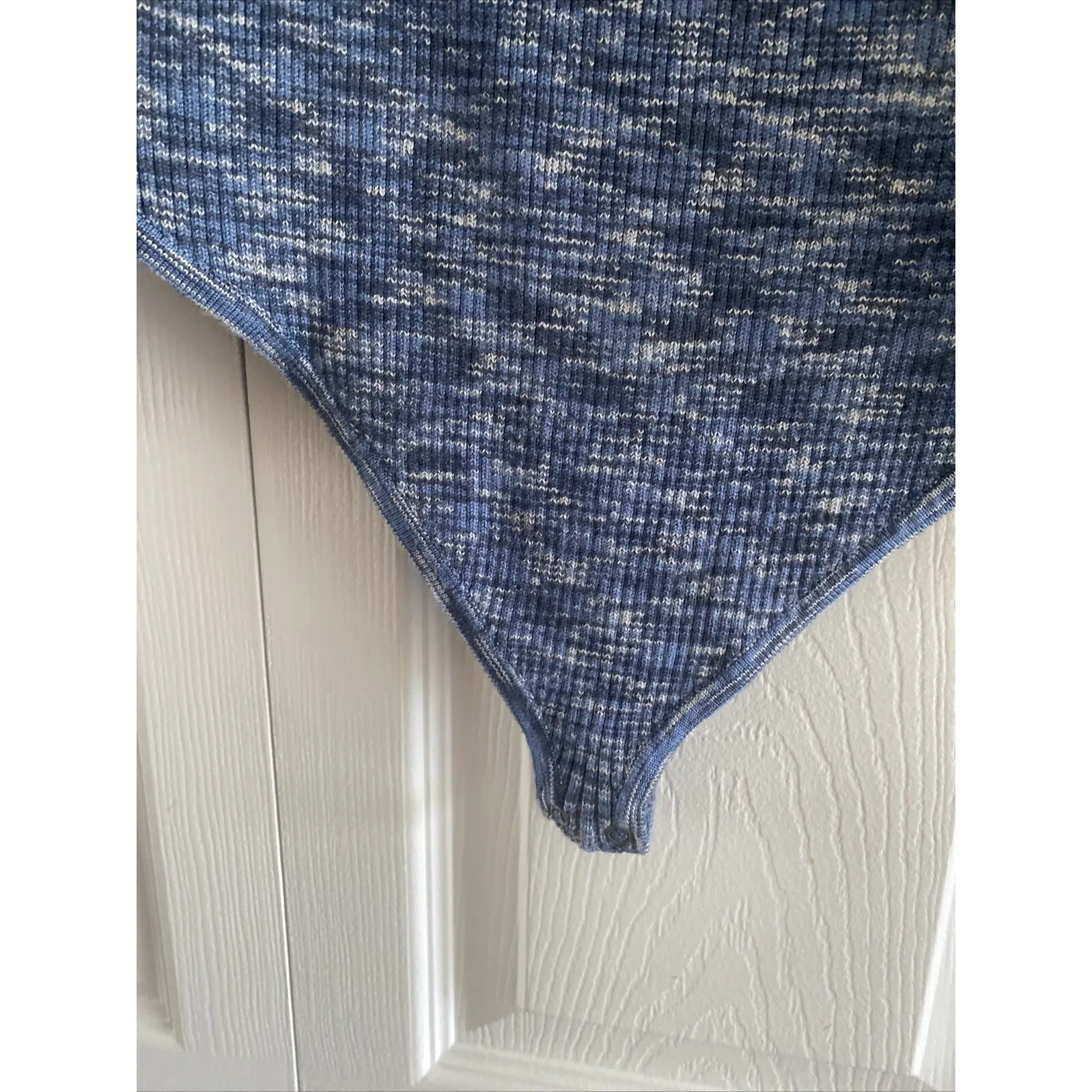 Abercrombie Fitch‎ Women's Large Blue Ribbed Knit Bodysuit NEW Clean Girl Boho - Image 5