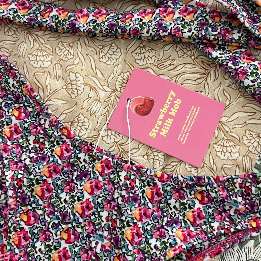 NWT Strawberry Milk Mob Primrose Bikini Set Small Top Medium Bottom Pink Size undefined - Image 8