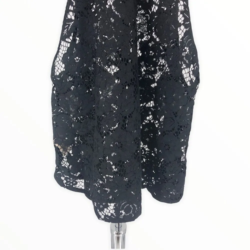 Free People Black Sweet Meadow Dreams Lace Sleeveless High Neck Top size Small - Image 7