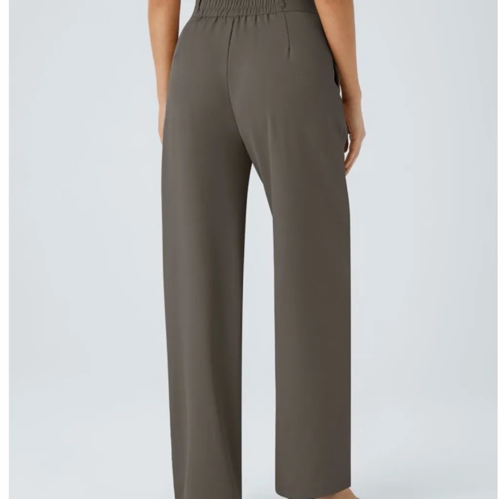 Halara Flex High Waisted Zipper Pocket Shirred Straight Leg Work Pants | XS - Image 6