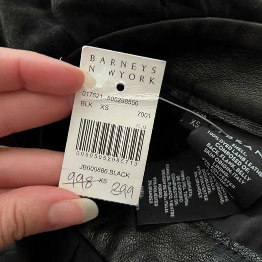 J Brand Claudia 100% Lamb's Leather Pencil Midi Skirt XS - Image 10