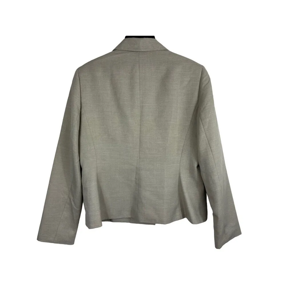 Dressbarn Jones Studio Beige/Tan Button Up Blazer Jacket 10 NWT - Image 2