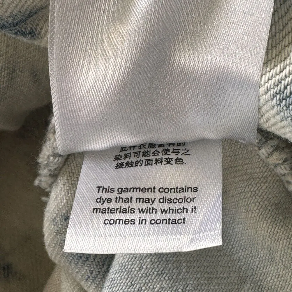 Free People Small Rumors Jean Jacket Button-Up Jones Tie-Dye Long Sleeve Pockets - Image 12