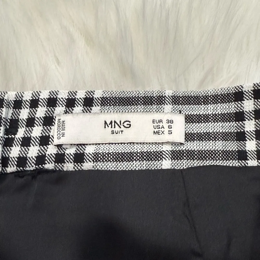 MNG Mango Suit Black and White Check Plaid Skirt - Image 8