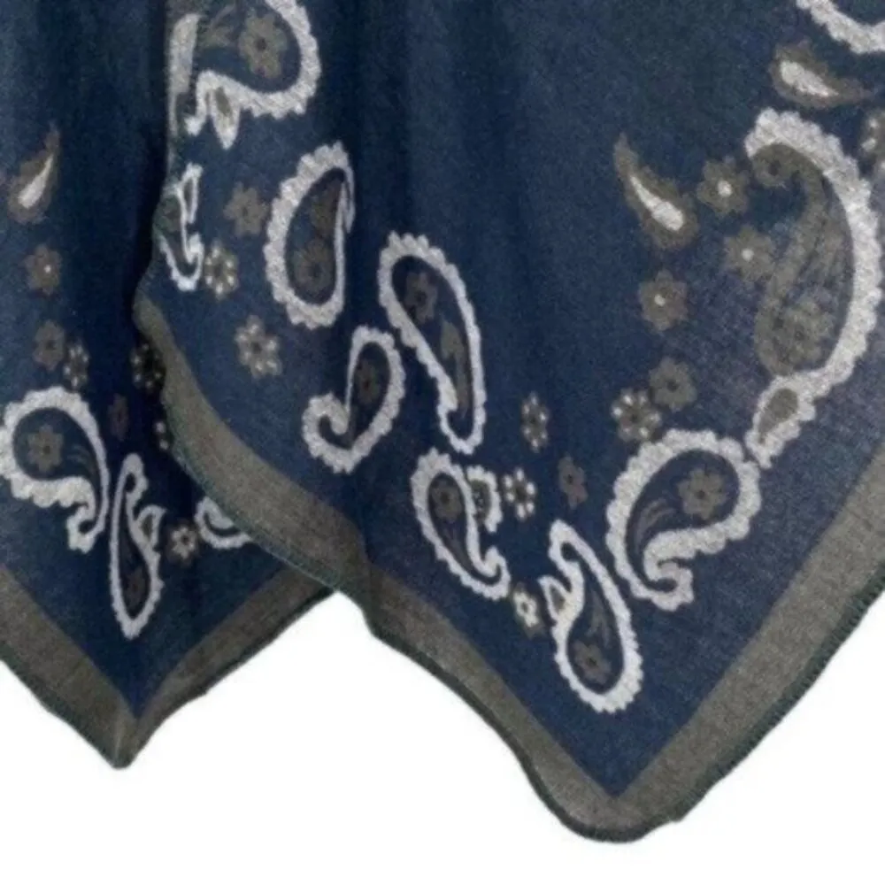 Western Paisley Knit Poncho Shrug Sweater Country House Chic - Image 10