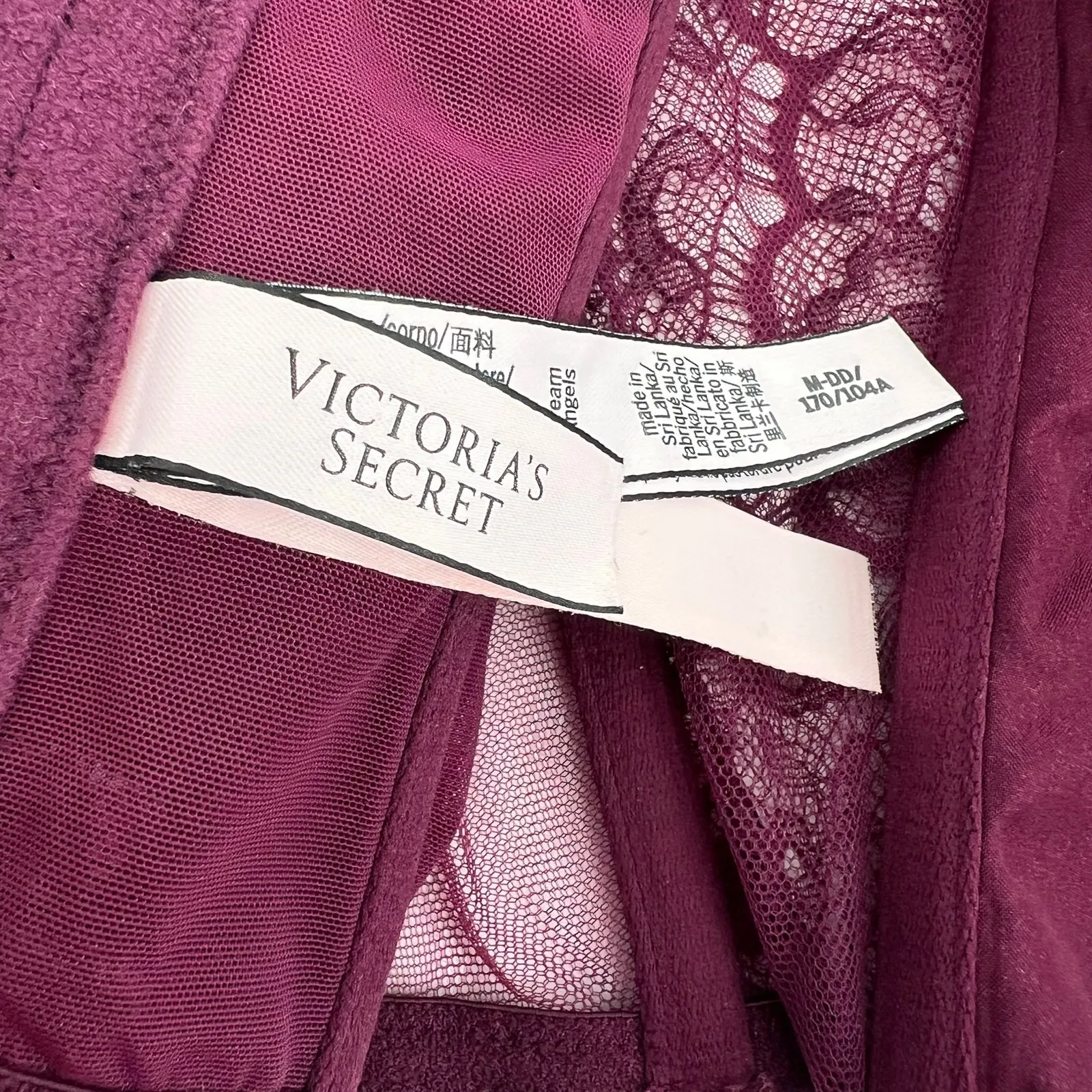 Victoria’s Secret Dream Angels Purple Lace unlined Cropped Corset Top bra medium - Image 10