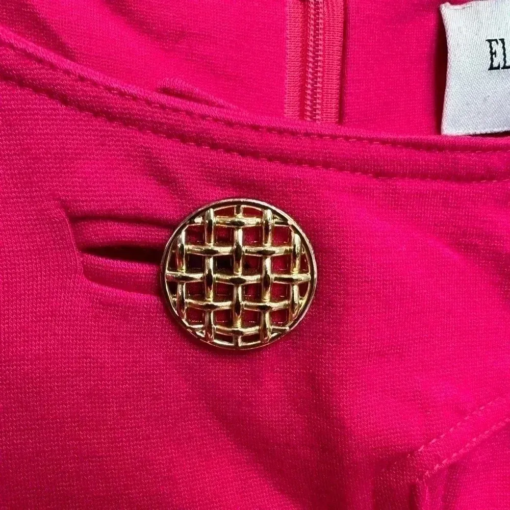 Vintage Elizabeth McKay Designer Fuchsia Heavy Italian Ponte Midi Dress Size 8 Pink - Image 3