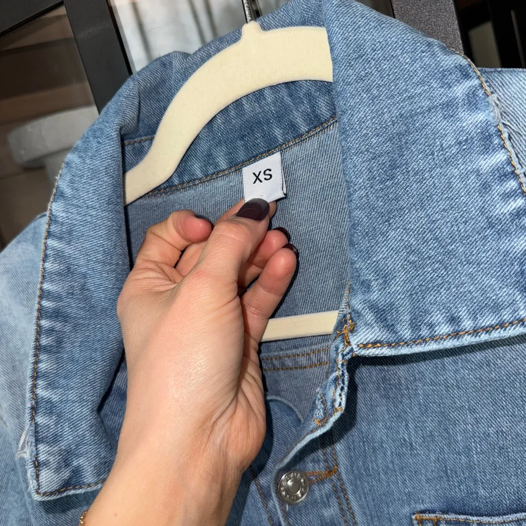 Paige denim romper long sleeve button down collar western shorts light wash - Image 5