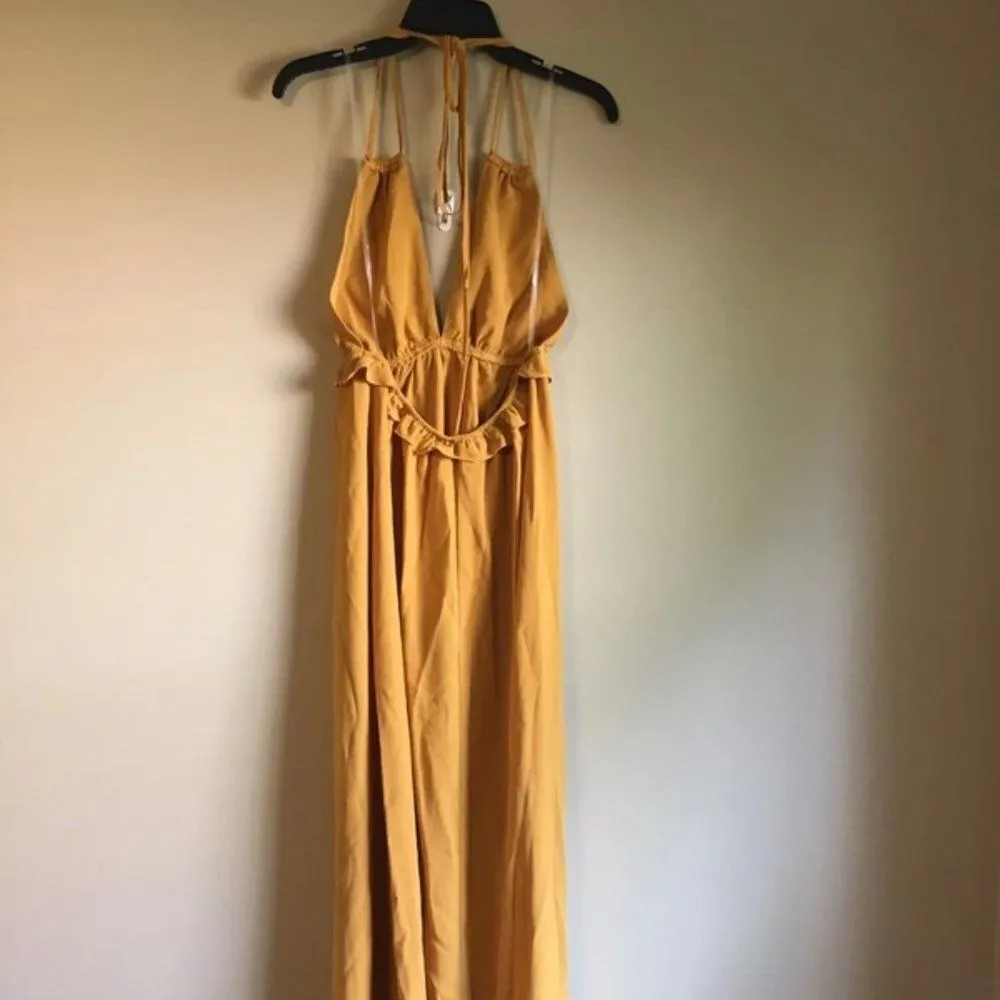 NWT FavLux medium mustard maxi dress - Image 2
