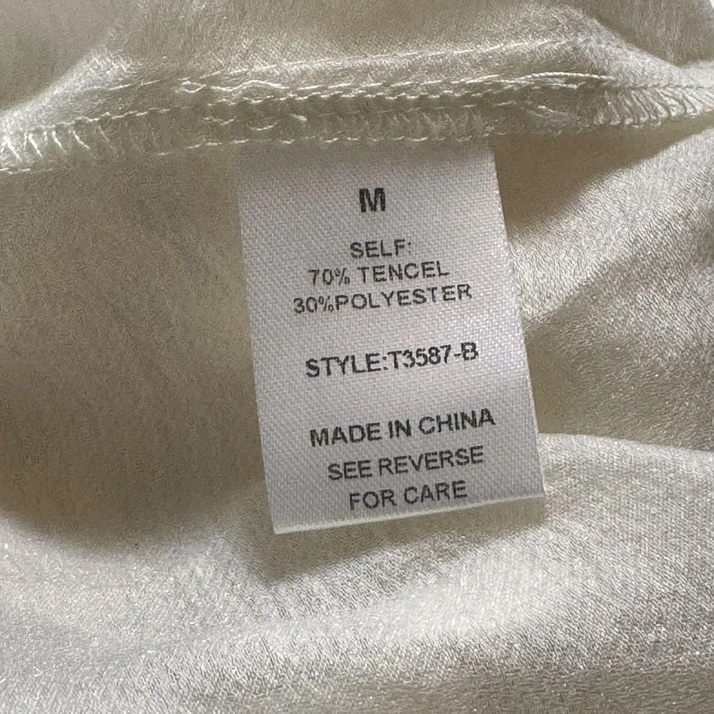 Bohme  Cream boho Peasant Flowy top NWT M - Image 3