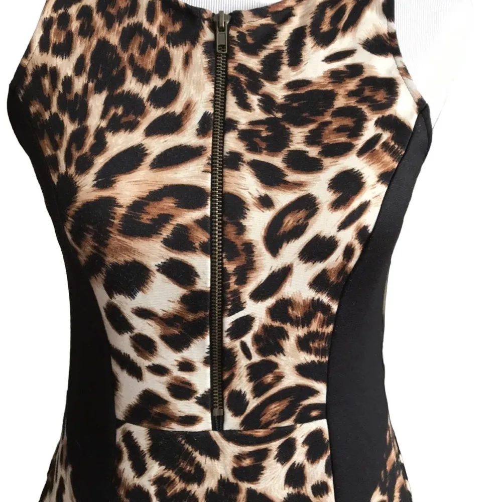 Bar III BAR lll LEOPARD PRINT FIGURE FLATTERING DRESS MEDIUM - Image 2