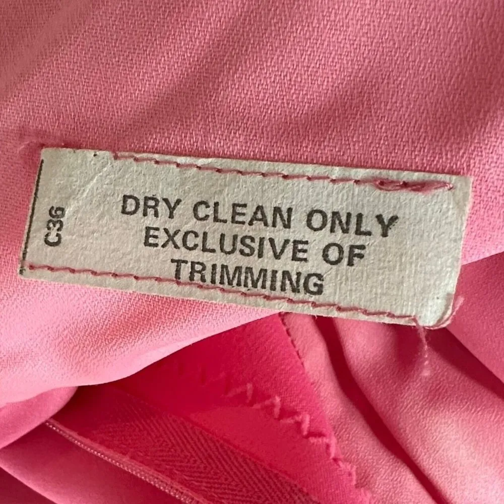 Vintage 60's Felix Arbeo for Aventura Candy Pink Embellished Neck Long Gown M Size M - Image 7