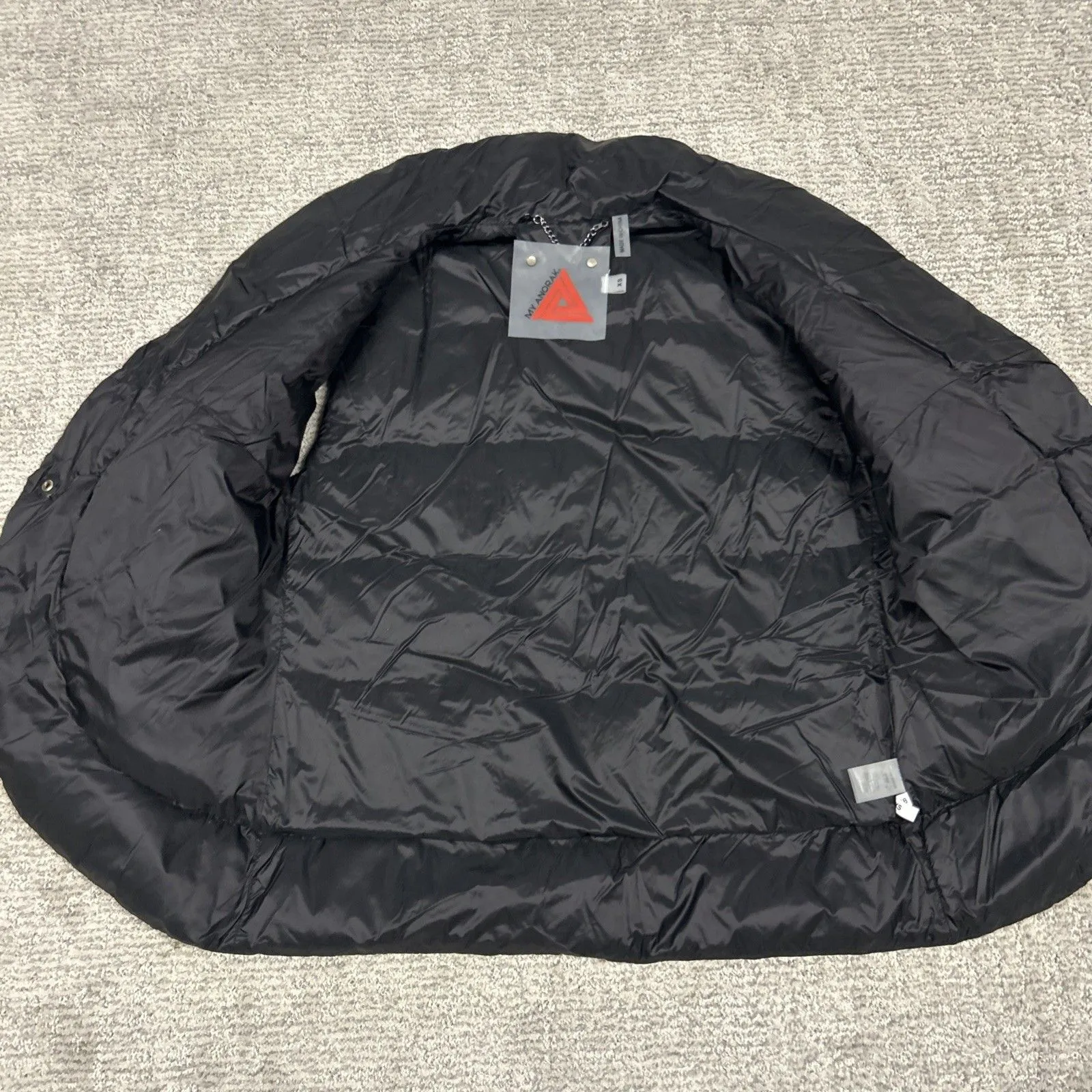 My Anorak Vest Womens XS Black Quilted Duck Down Filled Puffer Zippered Pockets - Image 3