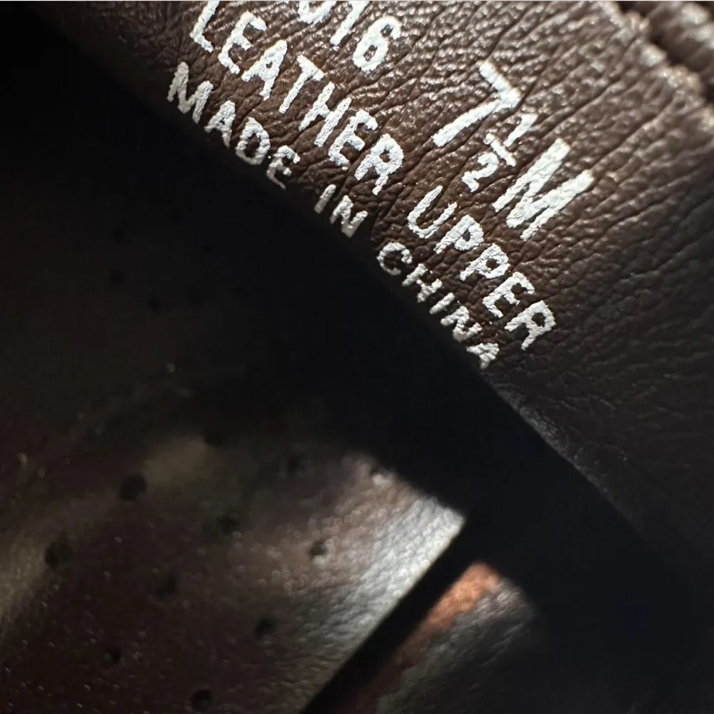 Judith Vintage loafers leather slip on side buckle casual brown size 7.5 - Image 7