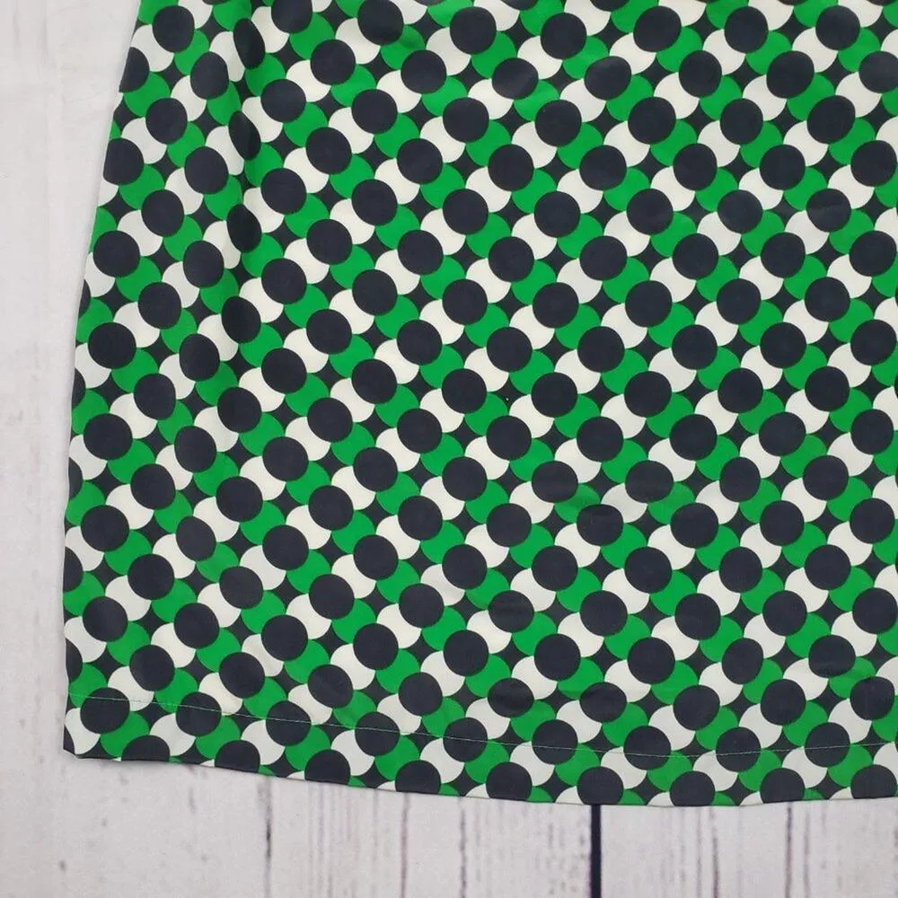 Old Navy Green, Navy Blue & White Geometric Long Sleeve Slip Dress Size XS - Image 2