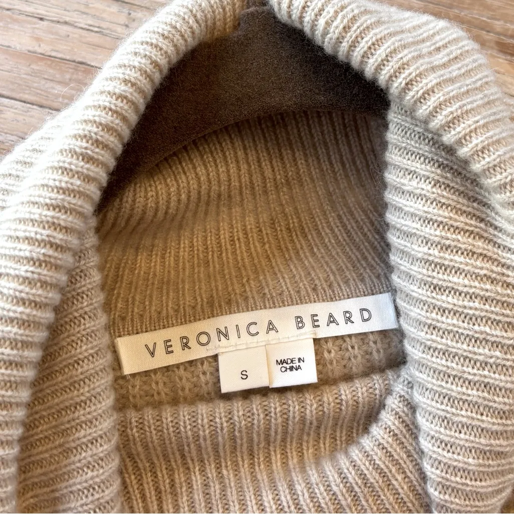 Veronica Beard  Avia Oatmeal Cashmere Turtleneck Sweater - Image 7