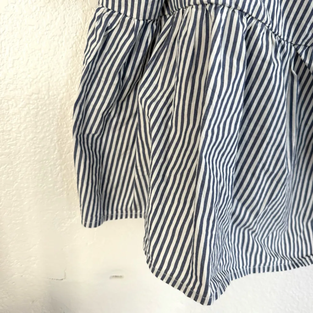 NEW Old Navy Womens Shirt Blue White Stripe Puff Sleeve Smocked Back Size 4X - Image 7